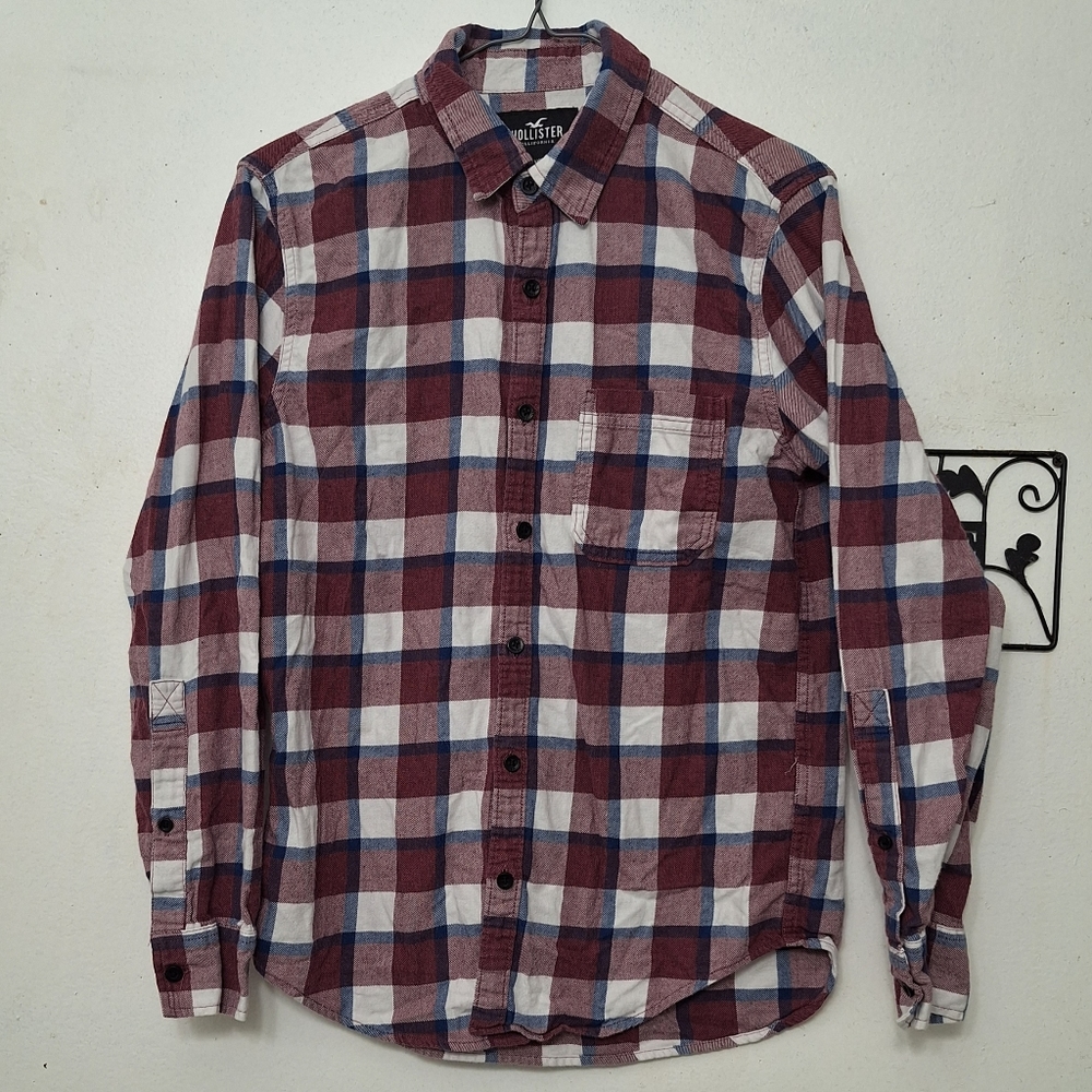 Hollister men's plaid long sleeve button down shirt - Picture 5 of 7